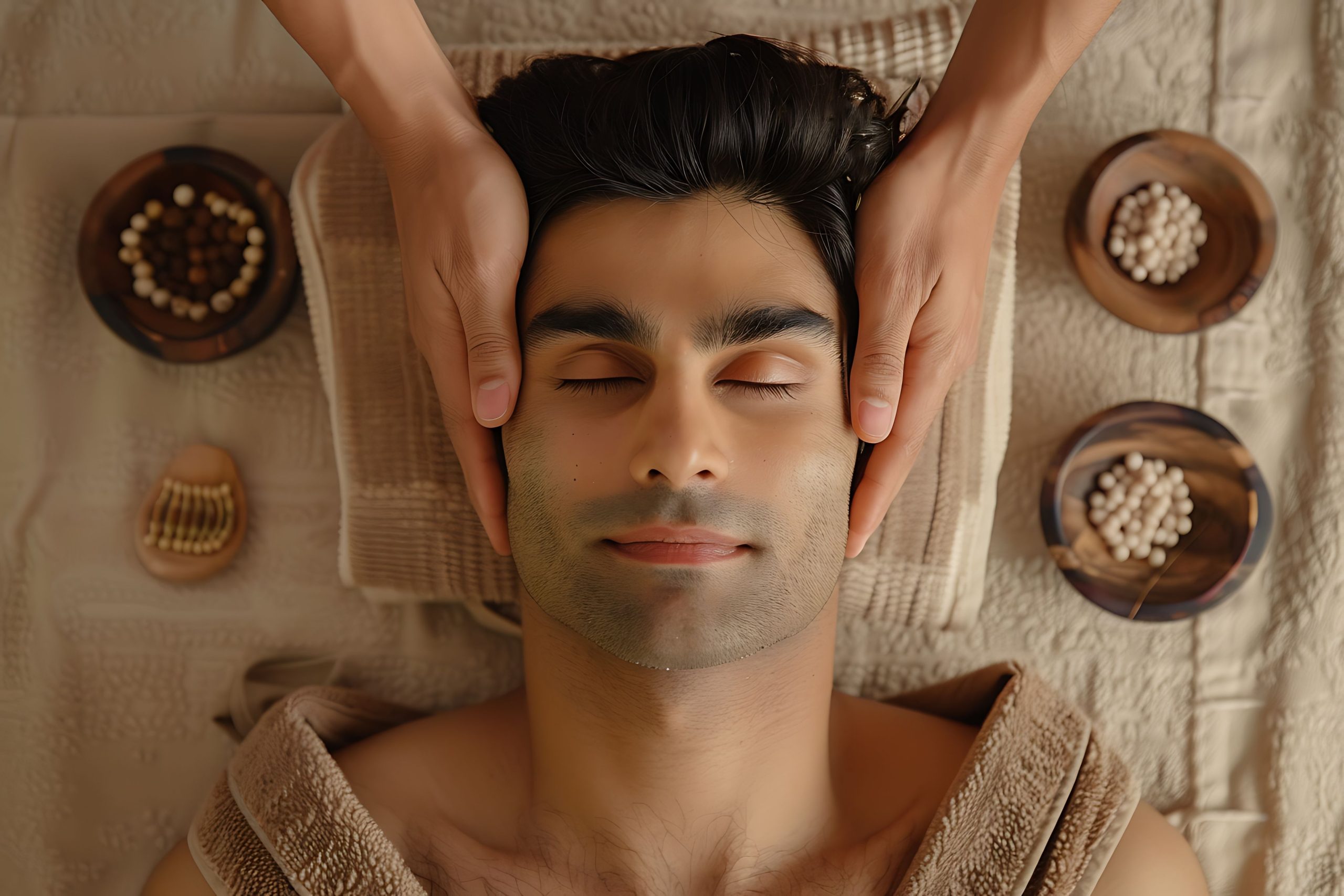 Home Person Enjoying Scalp Massage Spa Scaled